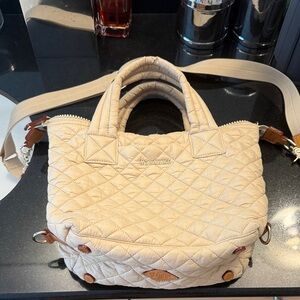 MZ Wallace Tan Quilted Shoulder Bag